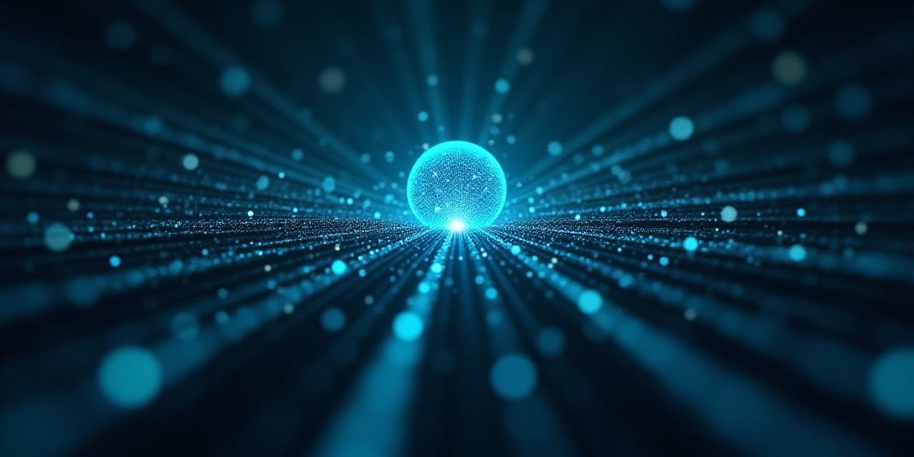 Abstract visualization of data flowing into a modern digital interface